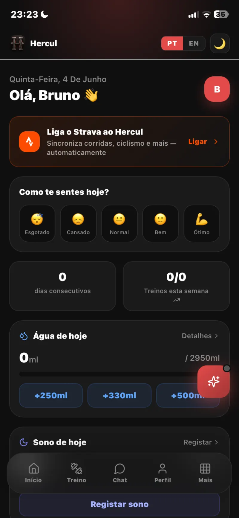 Painel do atleta