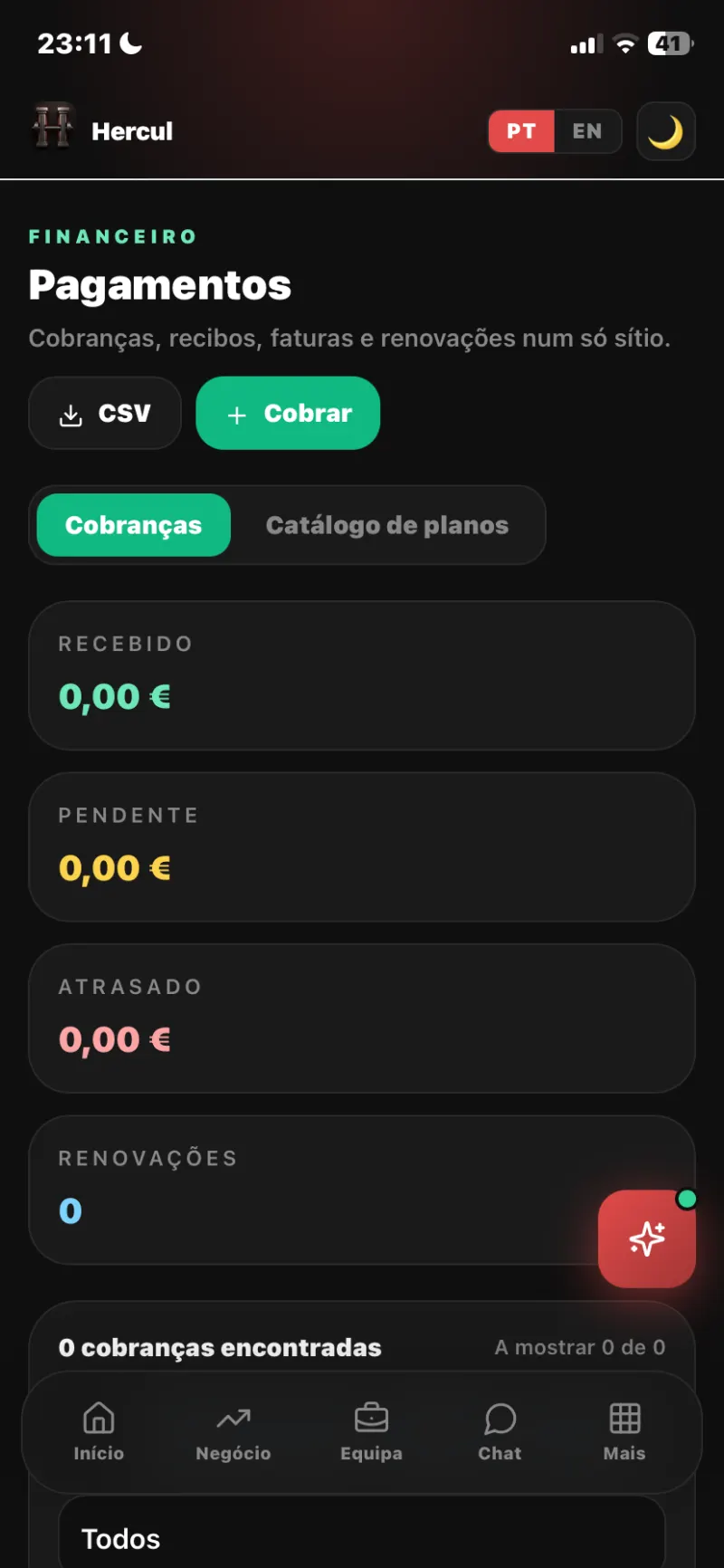 Relatórios financeiros