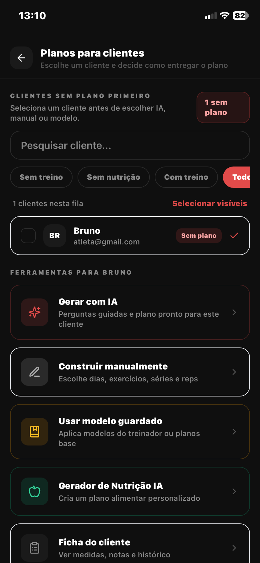 Construtor de Treino com IA