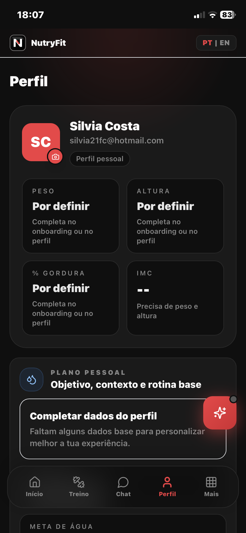 Chat com Treinador